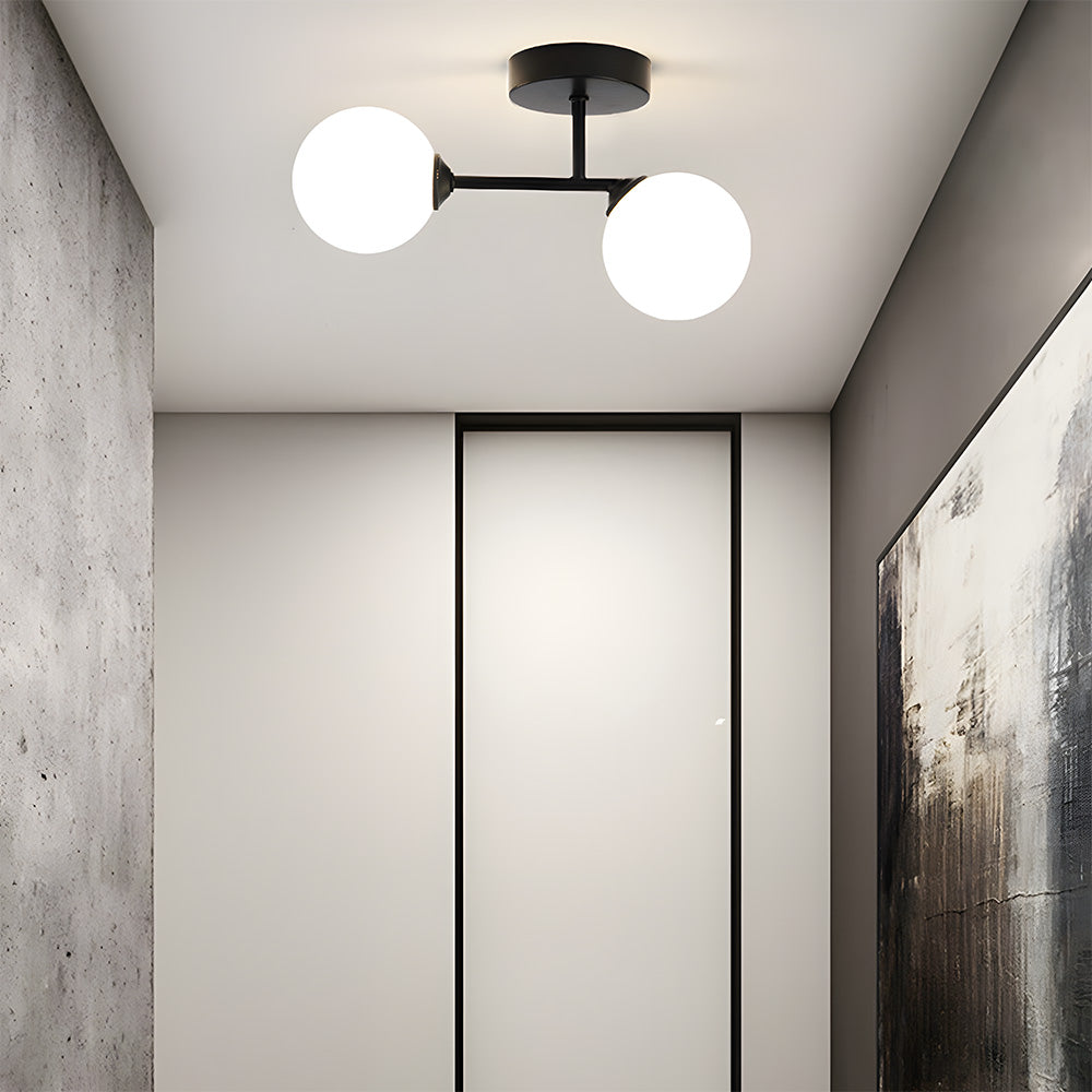 Nordic Glass Ceiling Light - Irregular Shape Fixture for Hallway