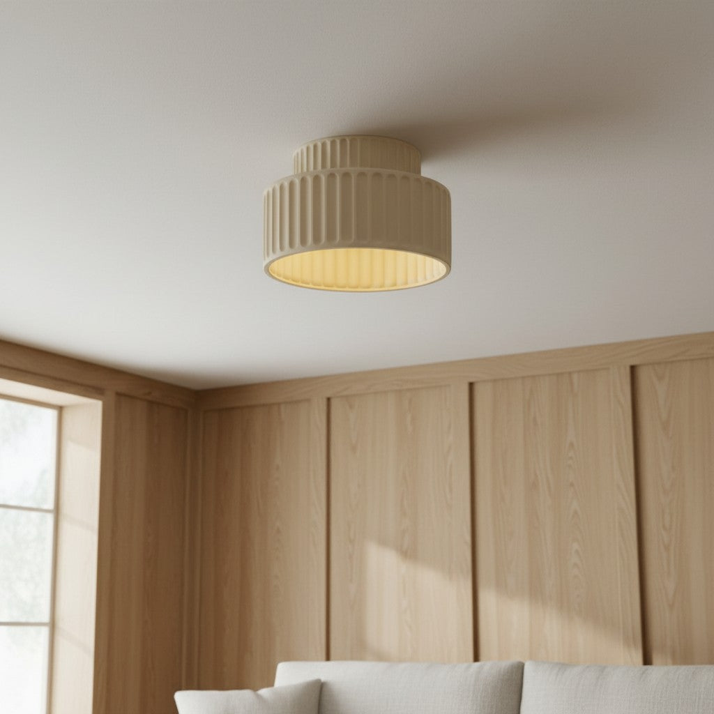 Tierna Bowl Flush Mount Ceiling Light - Soft Sculptural Nordic Form for Entryway