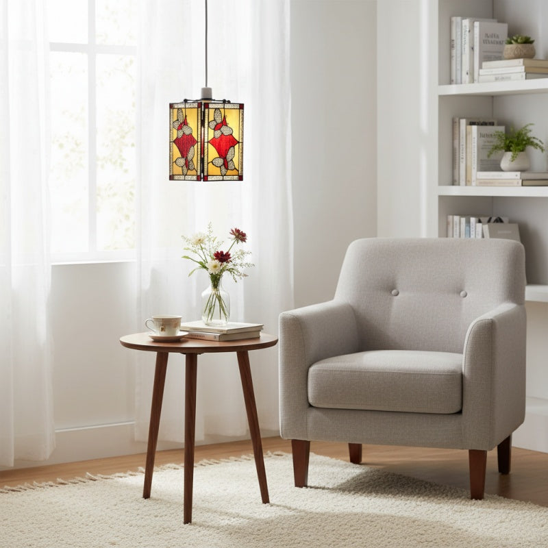 TF Butterfly Pendant Lamp — Artistic Stained Glass Pendant Light for Living Room or Bedroom