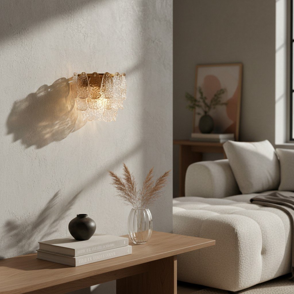 Lumvey Tiered Glass Sconce — Art Deco Wall Light for Bathroom and Hallway
