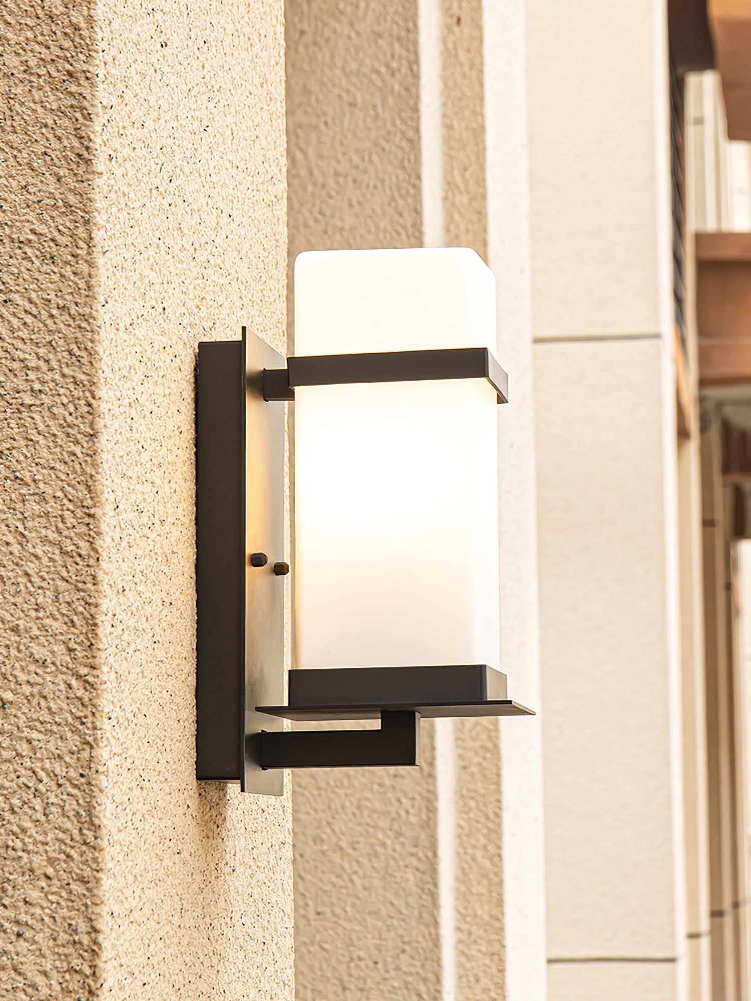 Outdoor Wall Light - Modern Metal Lamp with Glass Shade for Garden