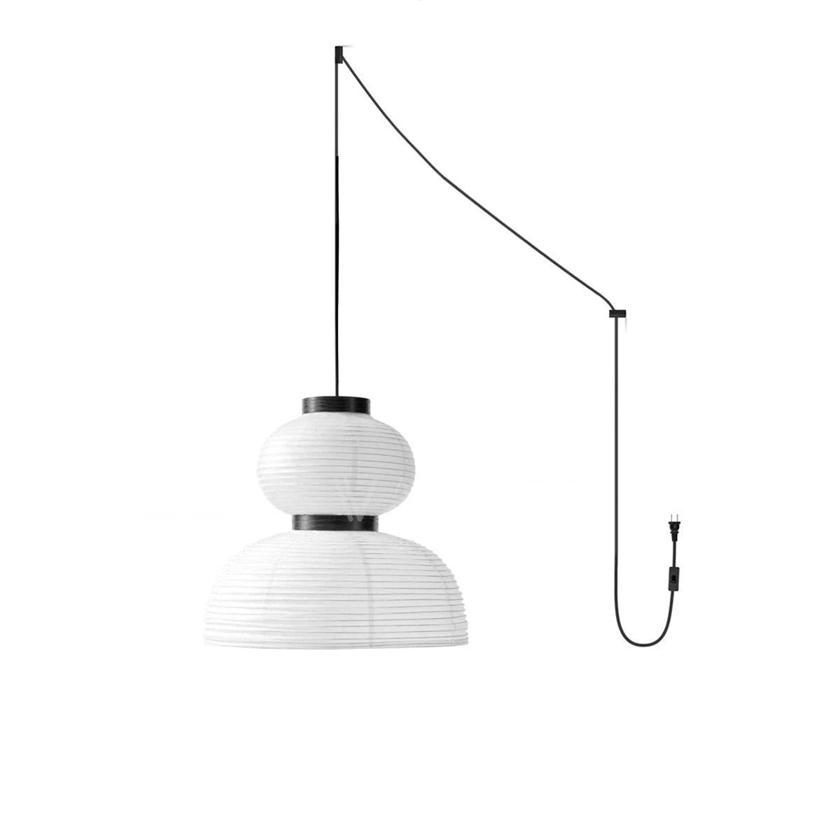 Rounded Layered Paper Plug-In Pendant