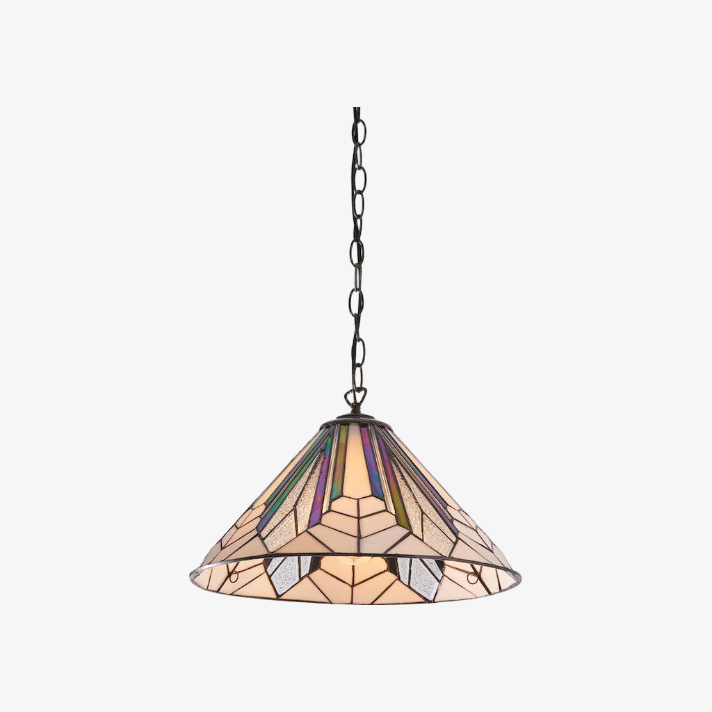 TF Astoria Tiffany Ceiling Pendant – Dimpled Geometric Glass Design for Living Room