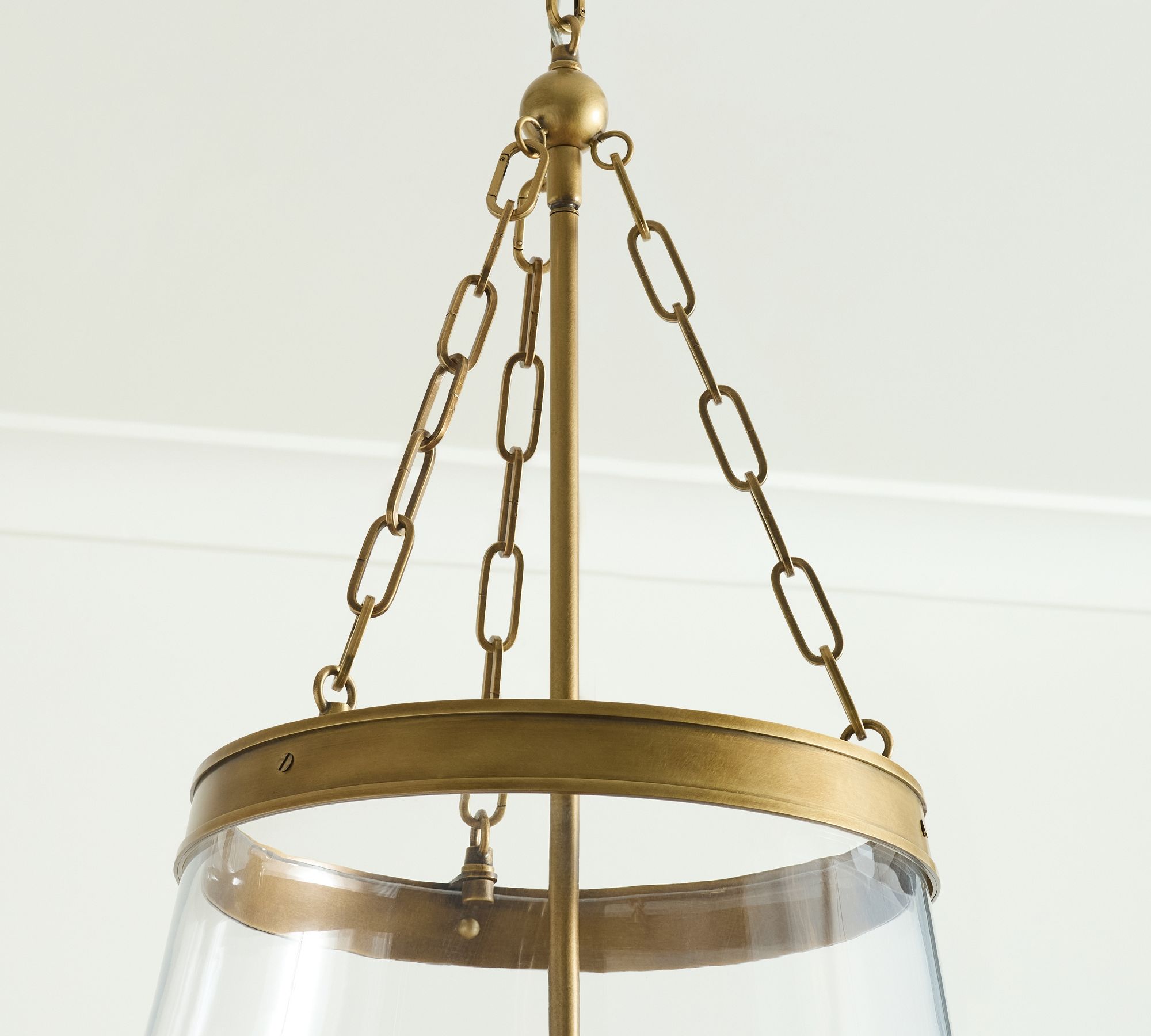 Driscoll Brass Drum Pendant Light - Vintage Glass Iron Lamp for Kitchen