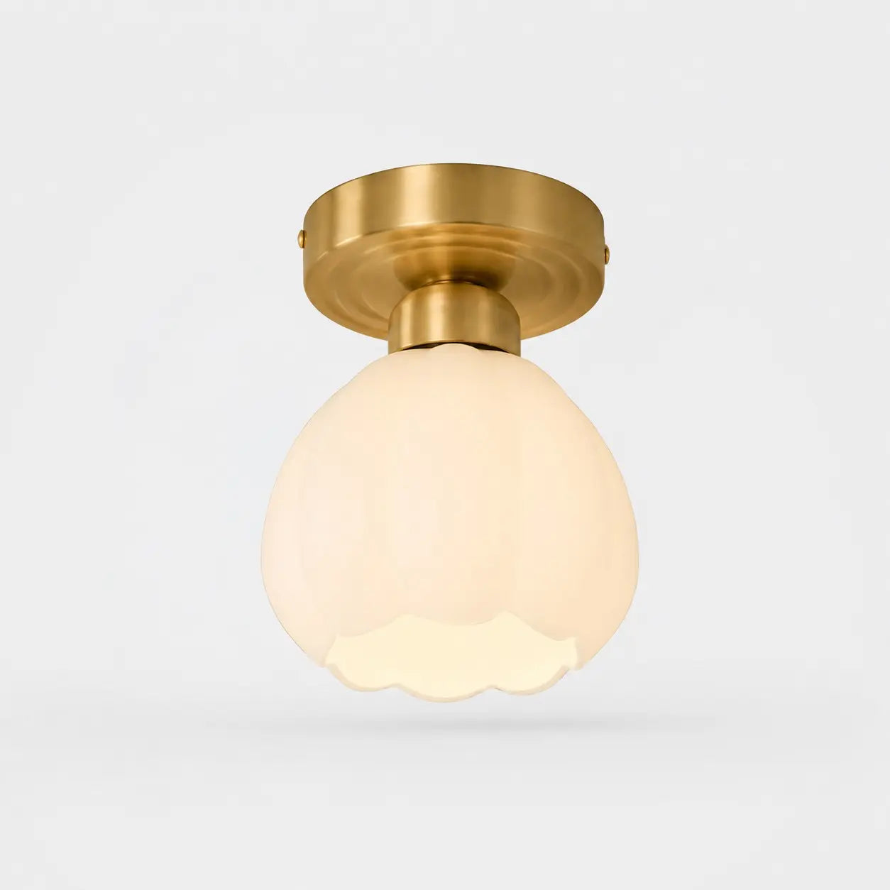 All-copper milk glass flower ceiling light