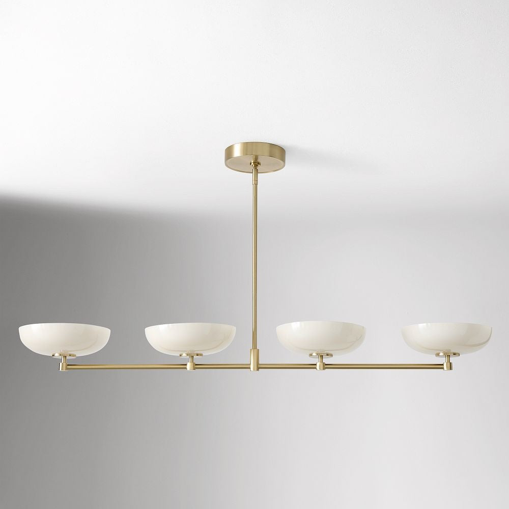 Vega Glass Mid-Century Modern Globe Chandelier with Glass Shades for Dining Room and Kitchen Island