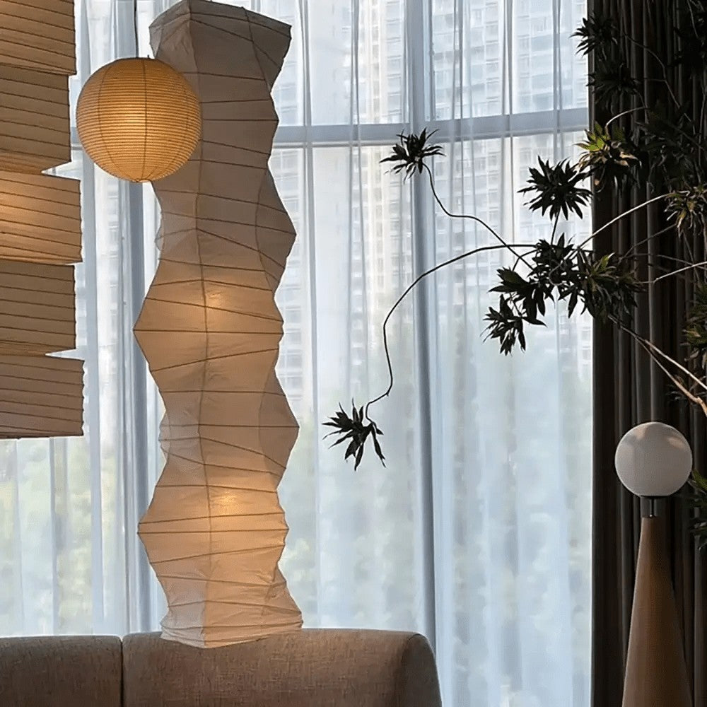Strukturierte Washi-Papier-Kabelpendelleuchte