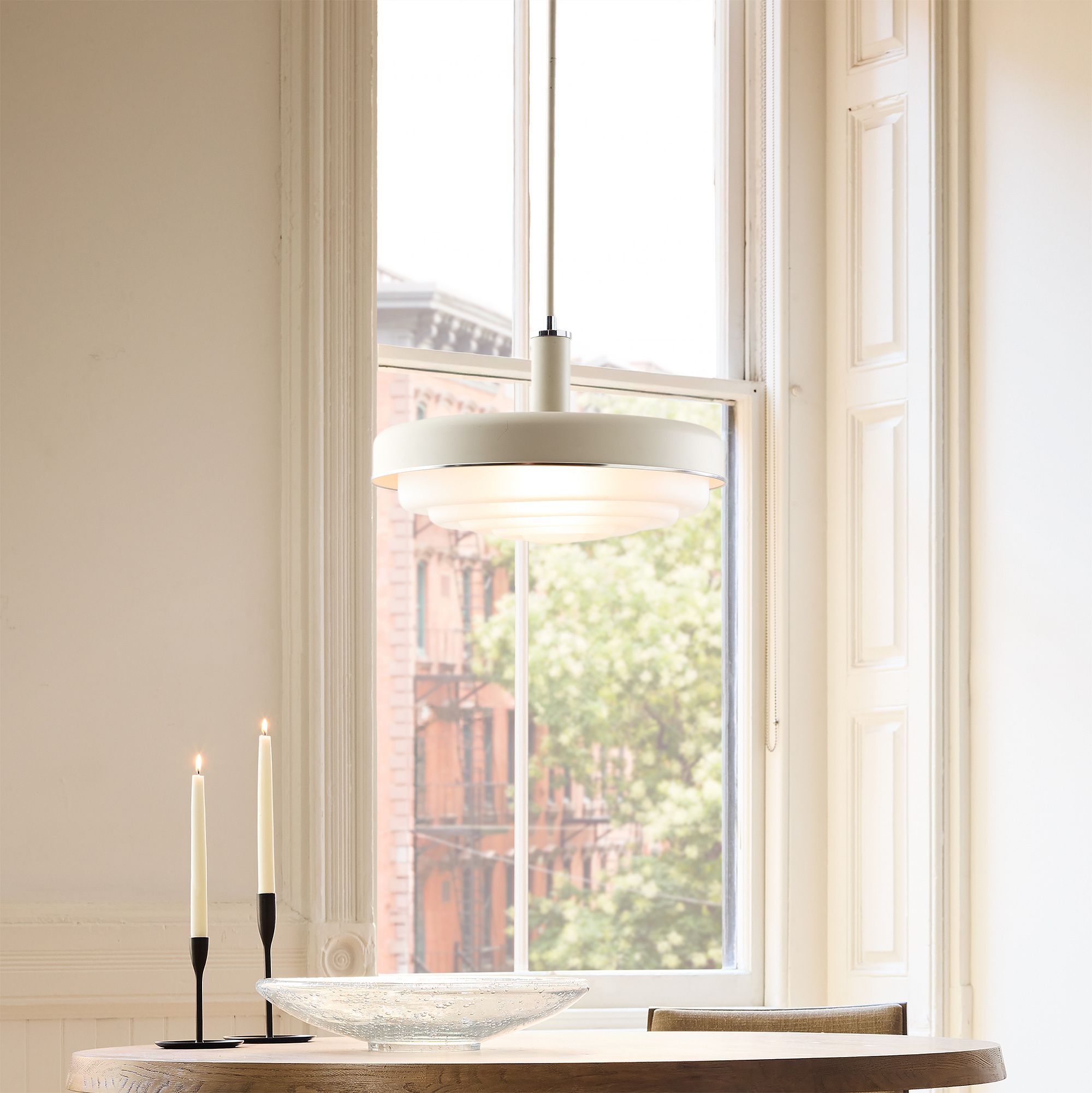 Rolvona Glass Pendant Light - Vintage Inspired Retro Style with Modern Elegance