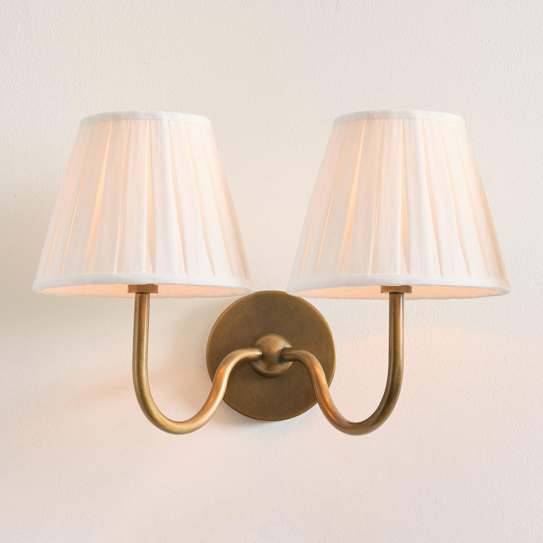 Luvora Vintage Pleated Shade Wall Lamp - Modern Brass Linen Wall Lighting