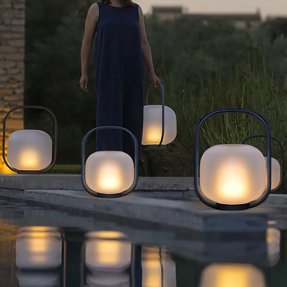 Tragbare Laterne Outdoor-Tischlampe - Wiederaufladbare Lampe für Balkon