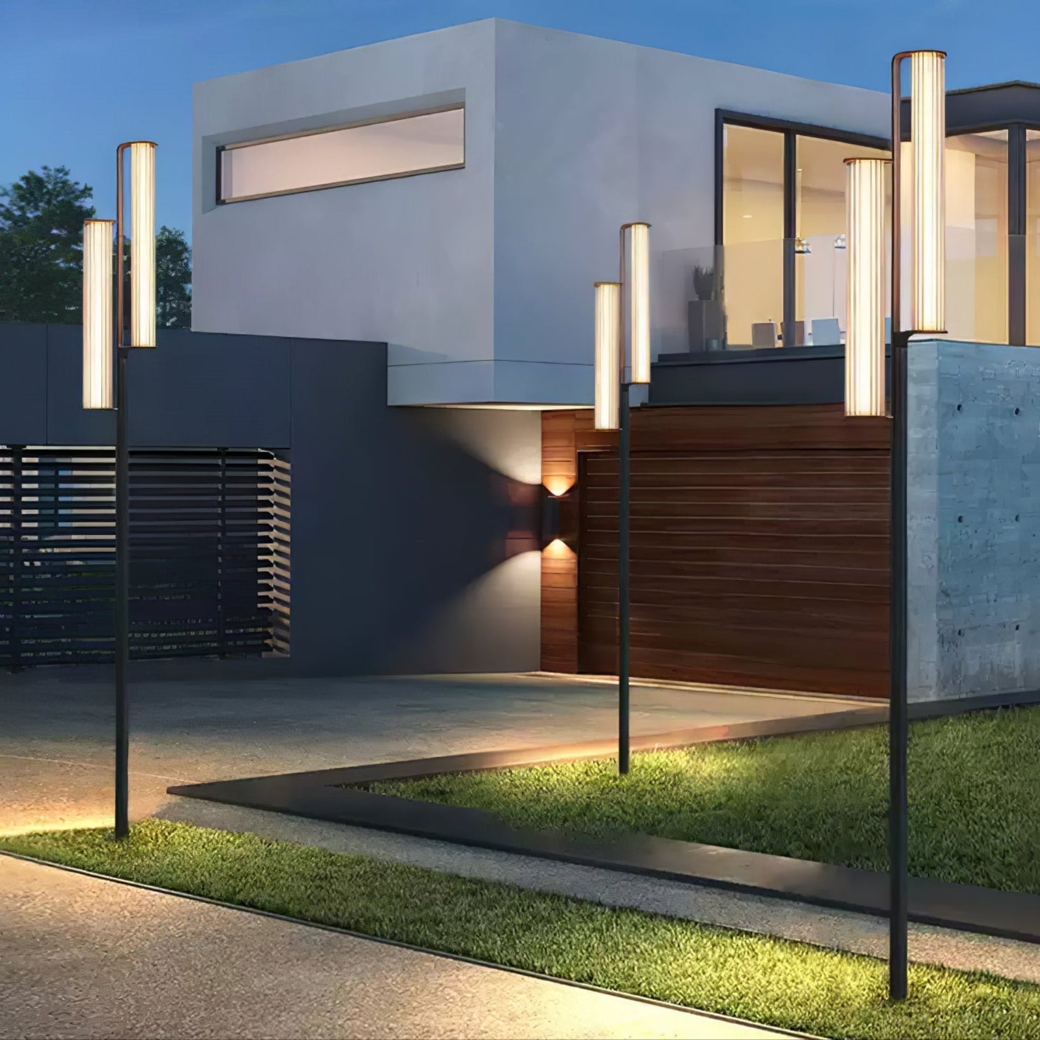 Außenstehlampe – Modernes LED-Bogenlicht für Garten, Terrasse oder Gehweg