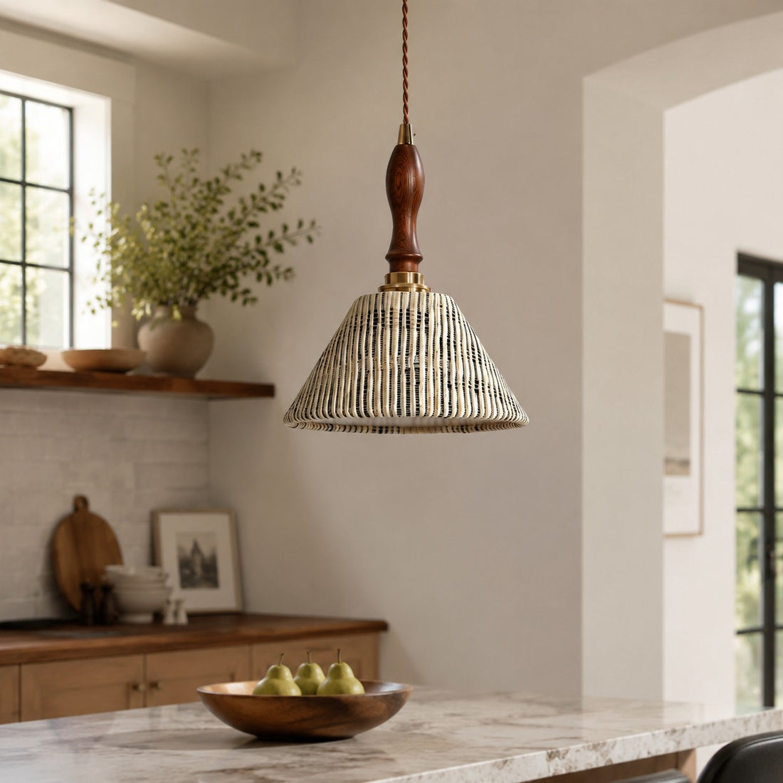 Wabi-Sabi Fabric Pendant Light