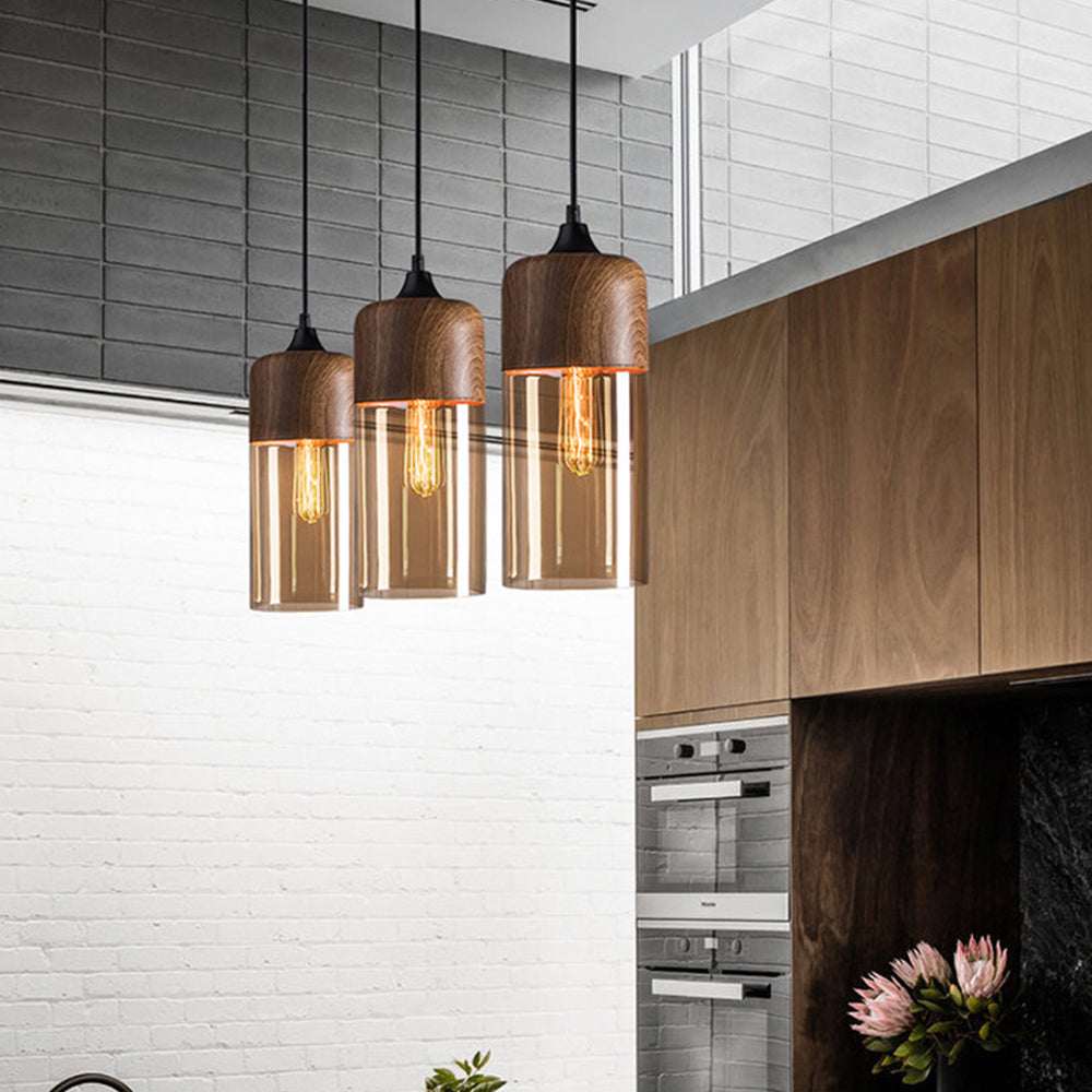 Organic Crystal Pendant Light - Retro Brown Fixture for Dining Room