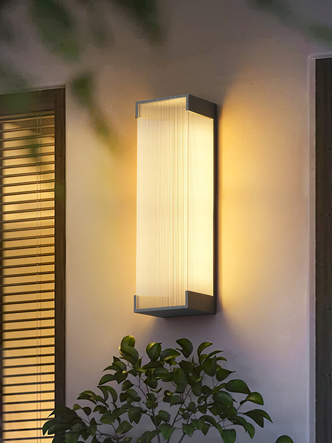 Rechteckige Außenwandleuchte - Moderne schwarze Lampe für Veranda &amp; Garten