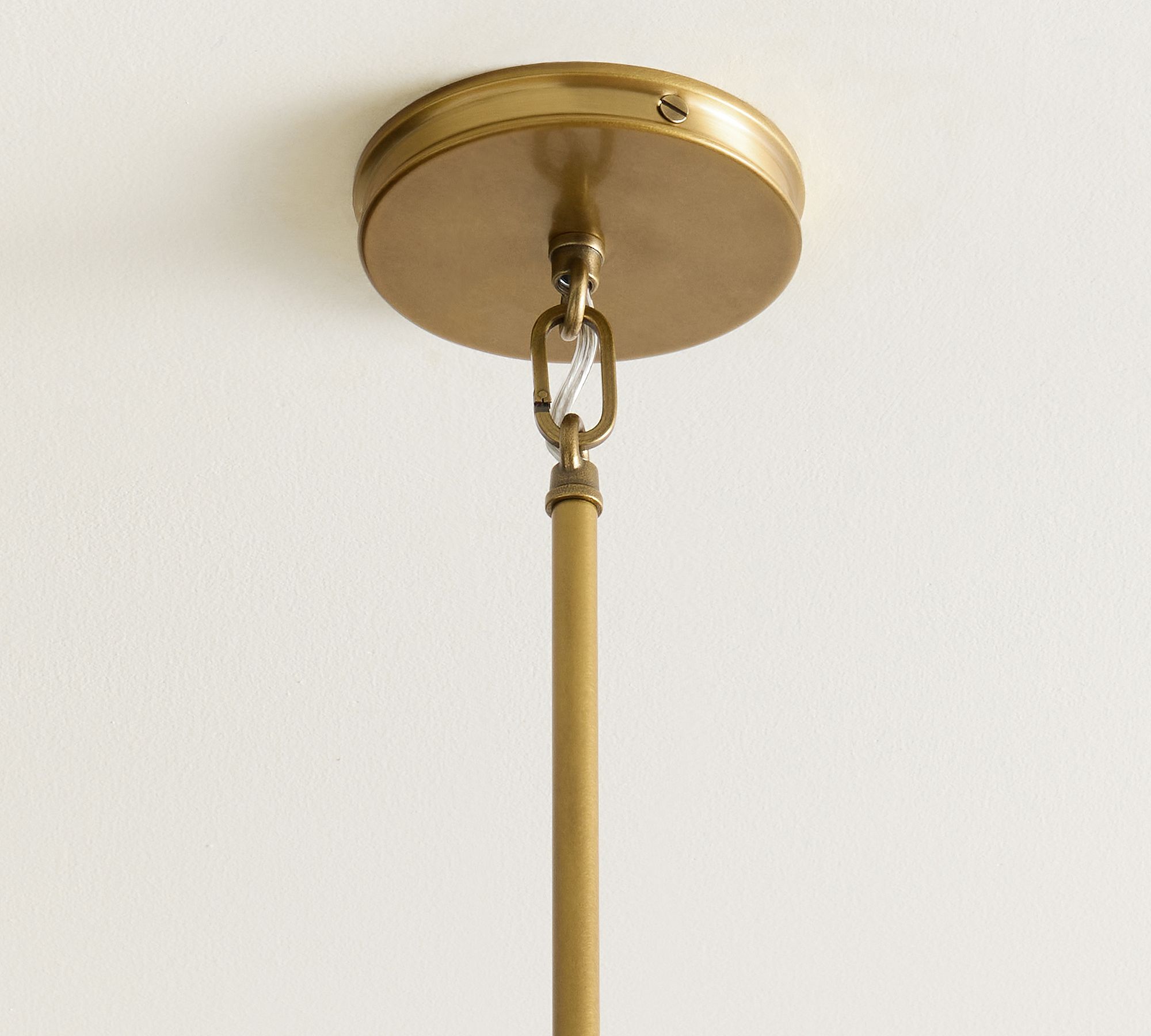 Driscoll Brass Drum Pendant Light - Vintage Glass Iron Lamp for Kitchen