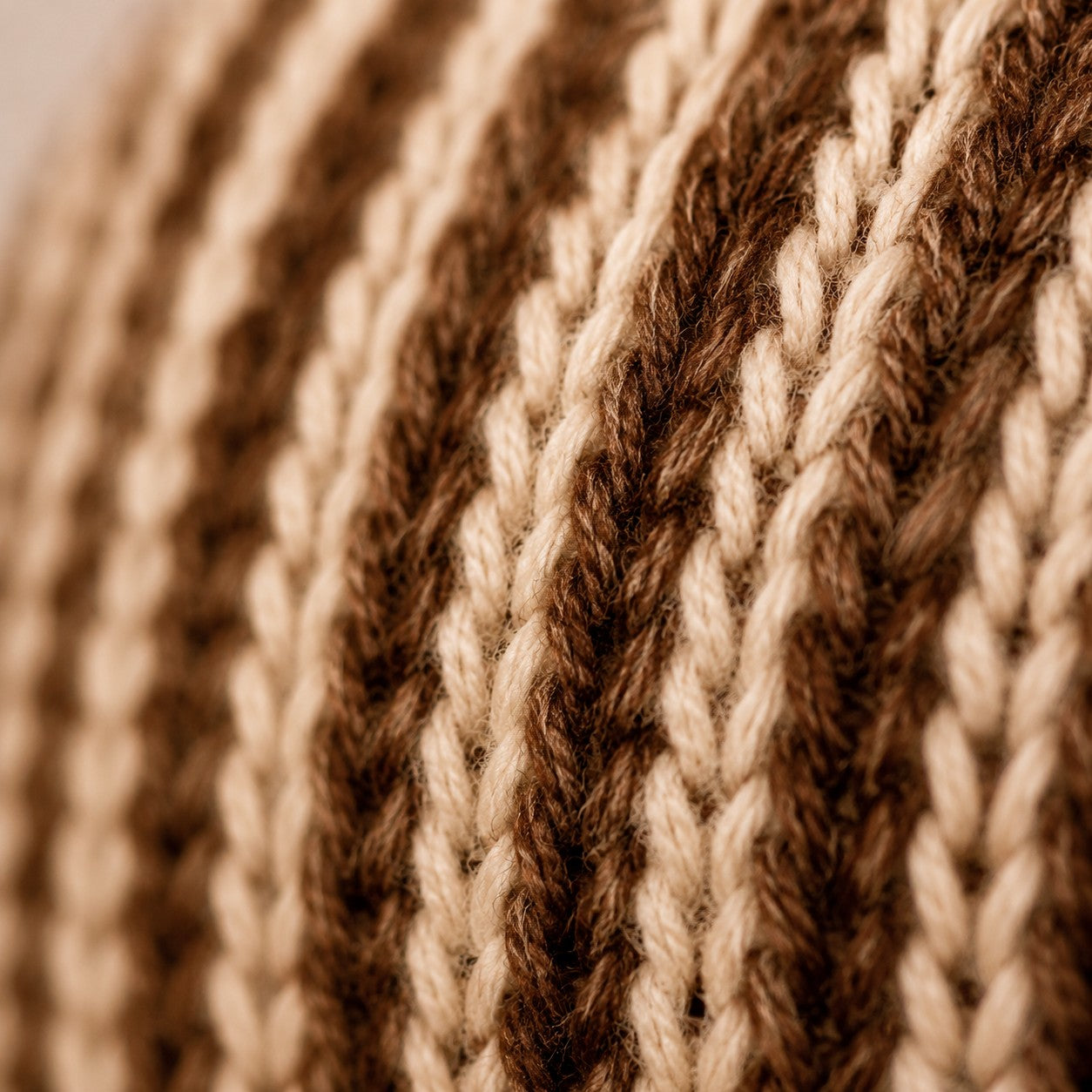 Close view of woven striped fabric lampshade texture