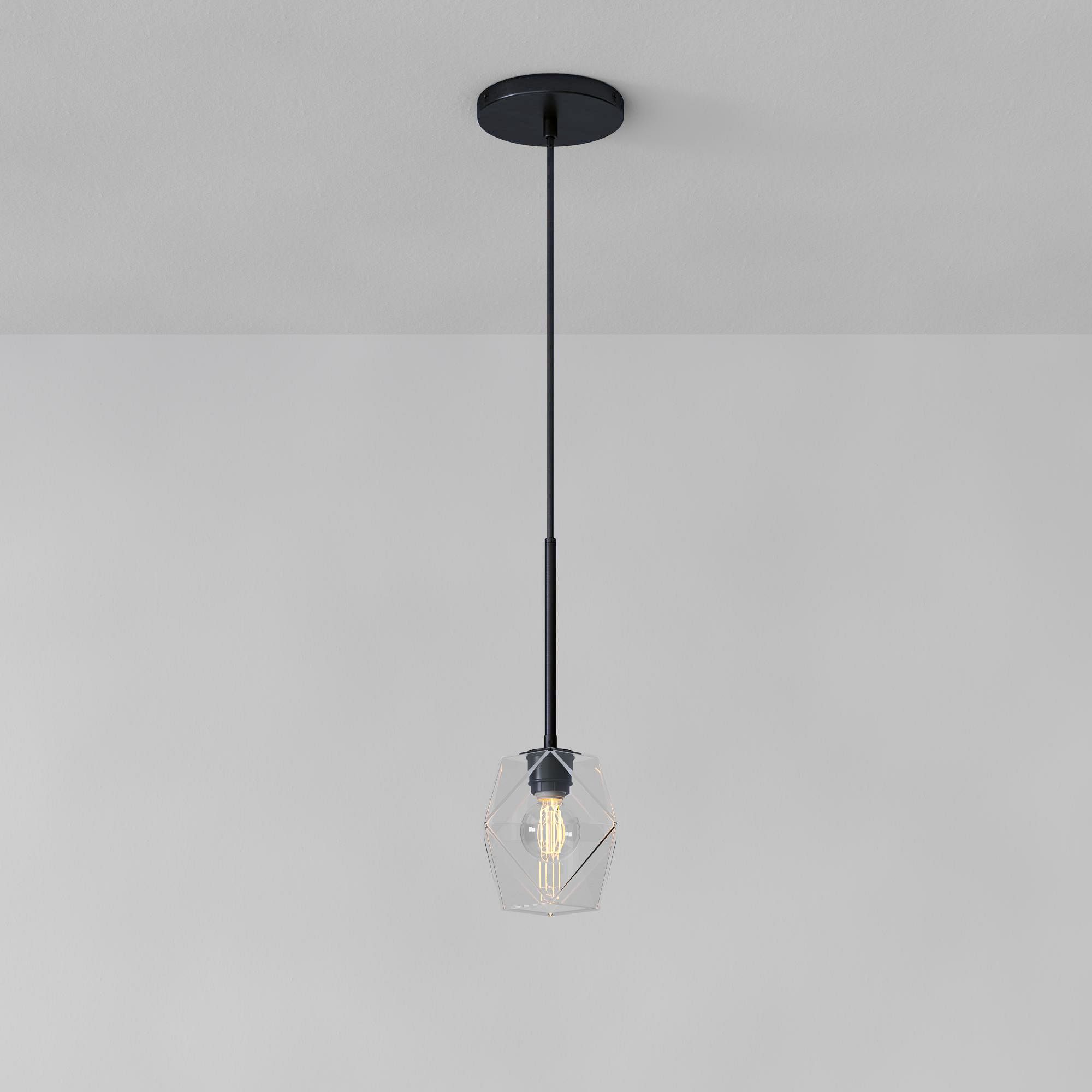 Talvior Faceted Pendant Light – Adjustable Glass Light Fixture