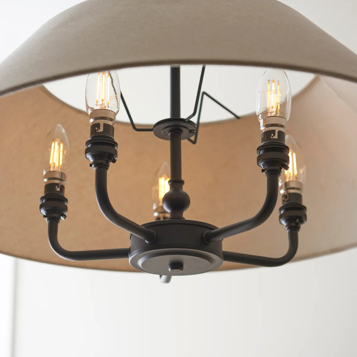 Zevatik Pendant Lamp with Linen Shade – Classic Multi-Light Design for Dining and Living