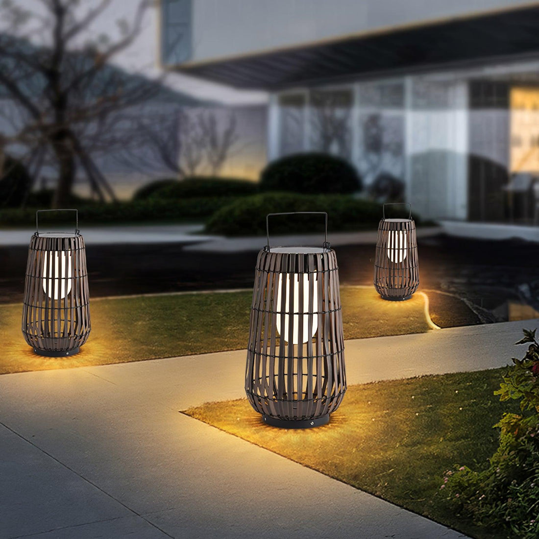 Tropic Braid Outdoor Lamp - Faux-Rattan Metal Waterproof