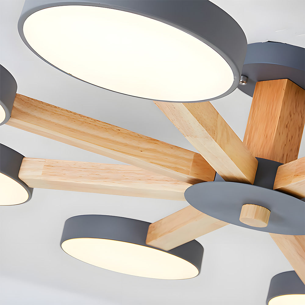 Branch Round Ceiling Lamp - Nordic Multi Fixture for Living Room