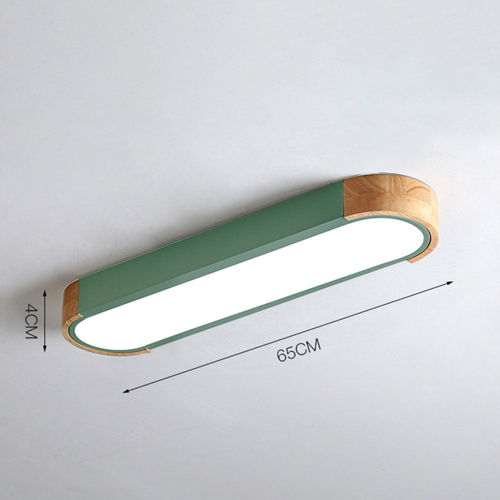 Minimalist Hallway Ceiling Light – Wood & Metal Modern Fixture