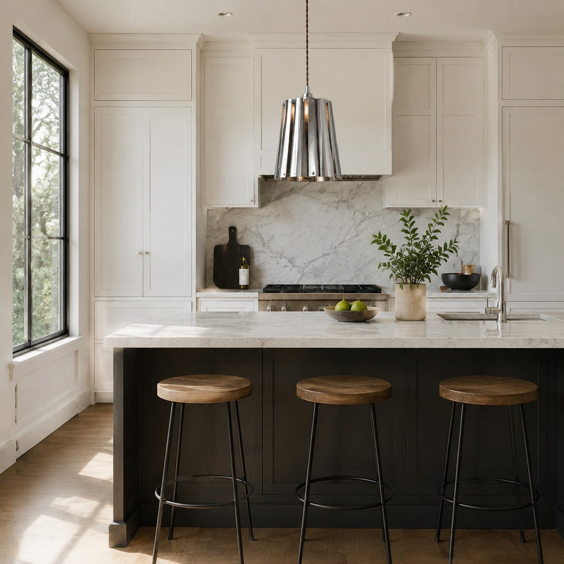 Vintage Metal Pendant Light with Layered Shade