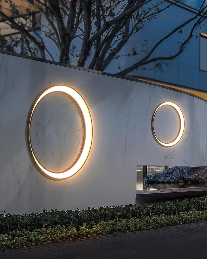 Moon Stainless Steel Wall Lamp - Black Celestial Fixture for Outdoor