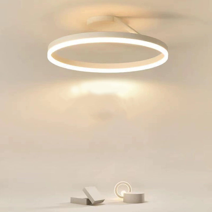 Metal Circle Ceiling Light - Minimalist LED Lamp for Living Room