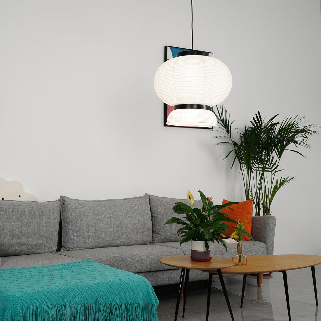 Rounded Layered Paper Plug-In Pendant