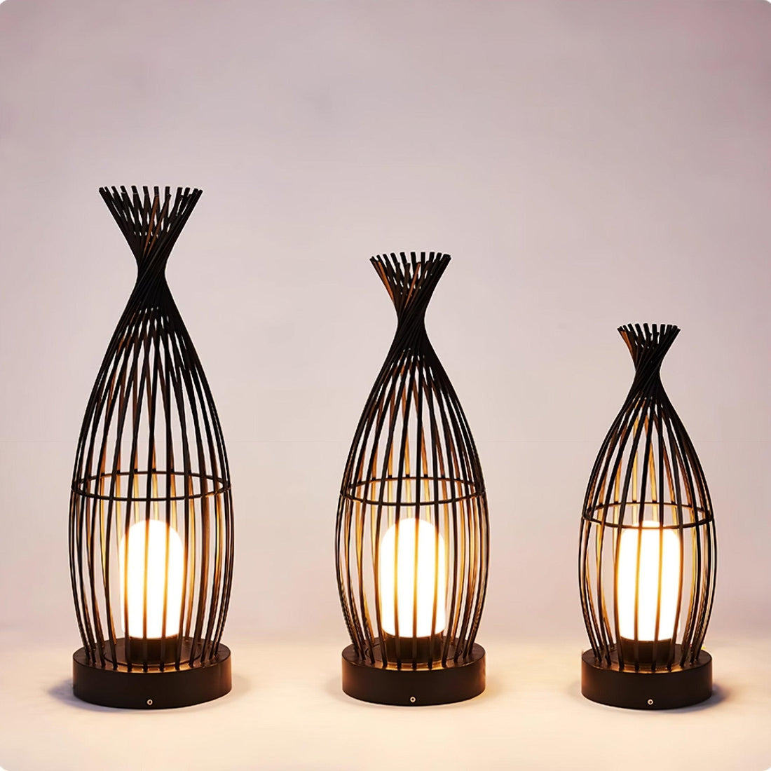 Modern Lantern Light - Spherical Striped Ambience Lamp for Outdoor