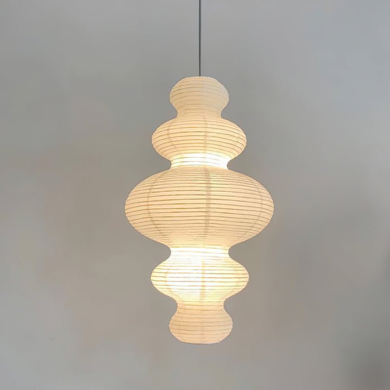 Luxurious Pendant Swag Lamp - Sculptural Rice Paper Lamp for Bedroom