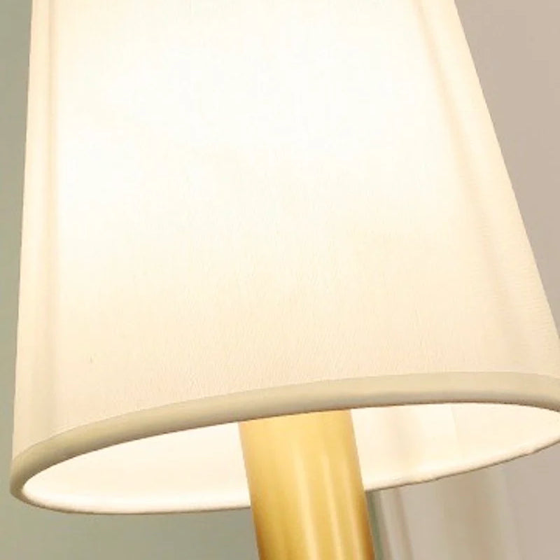 Rowanea Ceramic Wall Sconce with Fabric Shade and Metal Finish - Farmhouse Modern Hallway Light