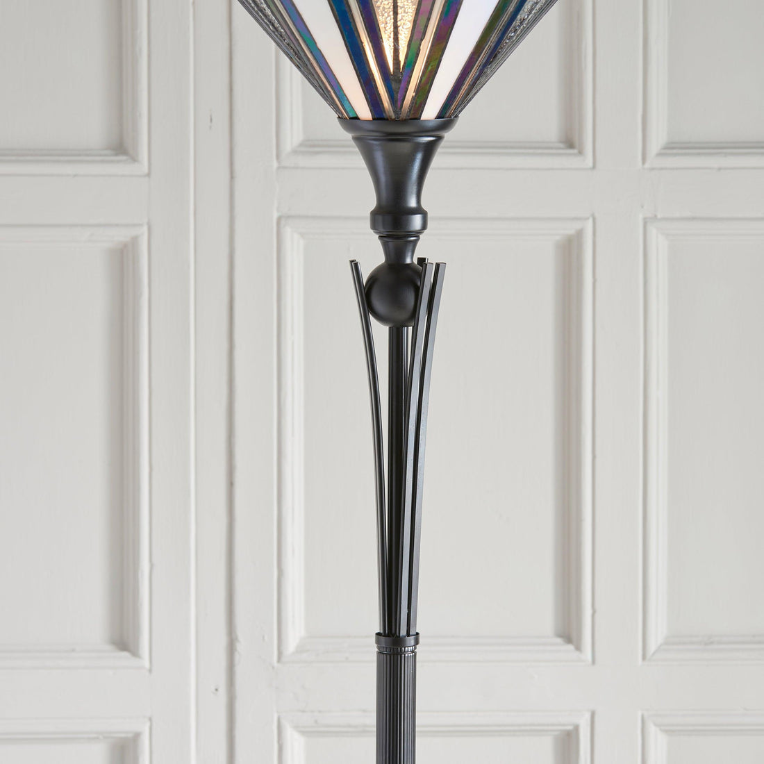 TF Astoria Tiffany Style Uplighter Lamp – Textured Glass Shade for Home and Office Ambience