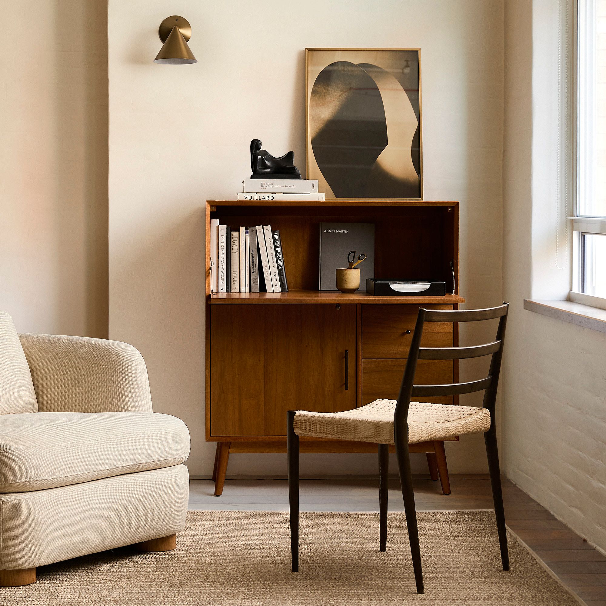 Brivana Modern Metal Wall Light - Cone Brass Sconce for Hallway