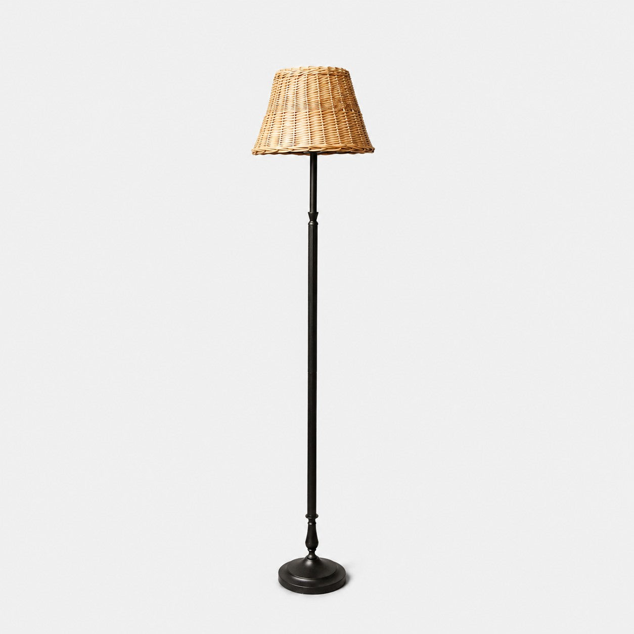 Handwoven rattan shade floor lamp product view
