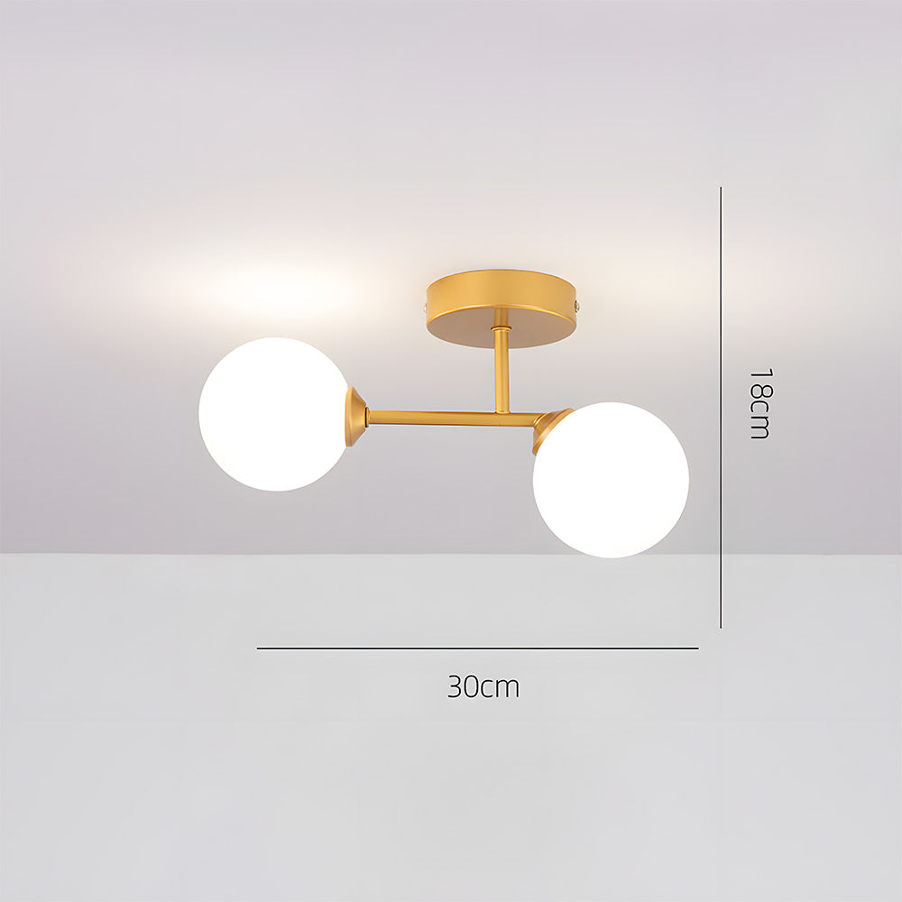 Nordic Glass Ceiling Light - Irregular Shape Fixture for Hallway