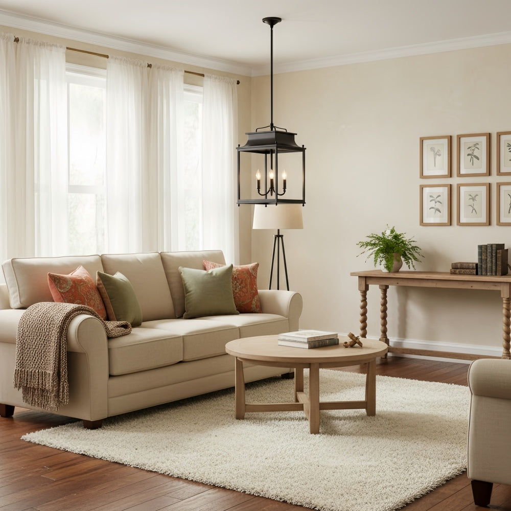 Yolvira Lantern Outdoor Pendant Light - Metal Modern Light for Porch