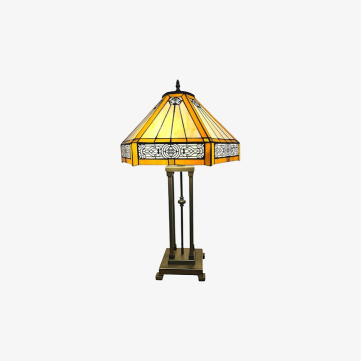 Velora Artisan Dragonfly Stained Glass Table Lamp — Vintage Tiffany Style Accent Light for Living Room