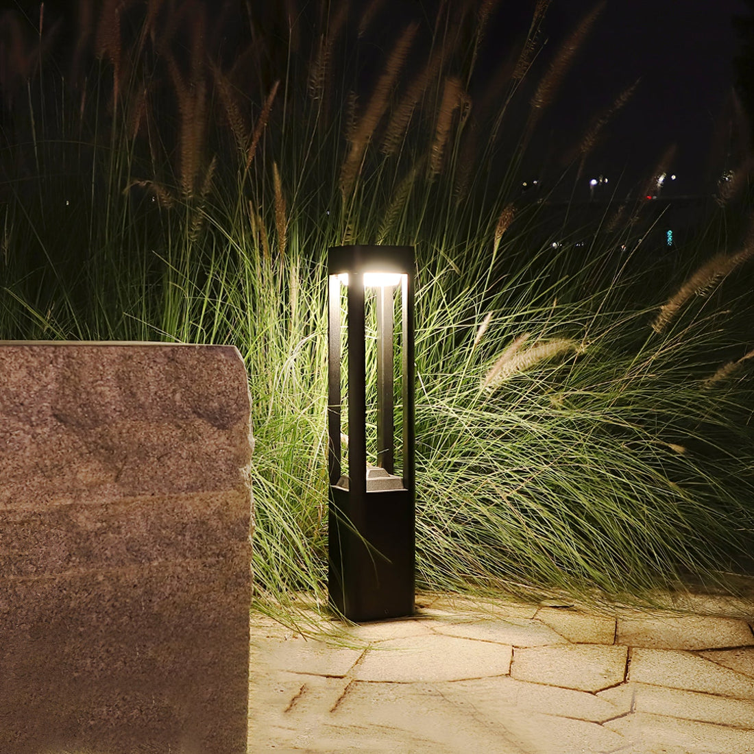 Rechteckige Gartenpollerleuchte - Moderne LED-Lampe für Wege