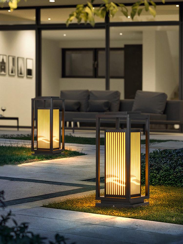 Quadratische Käfig-Gartenleuchte – Metall-Retro-Klassiker-Dekorlampe für den Außenbereich