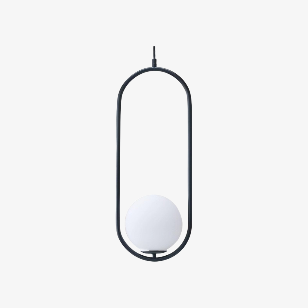 Halozen Modern Pendant Light - Soft Oval Profile Design Decorative Hanging Lamp for Living Room