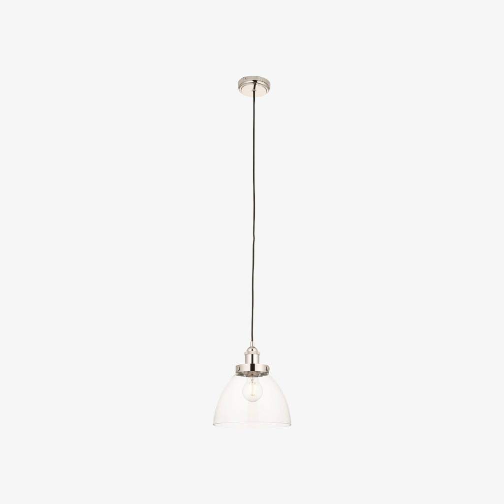 Novera Art Deco Dome Adjustable Height Glass Shade Pendant Light - Living Room