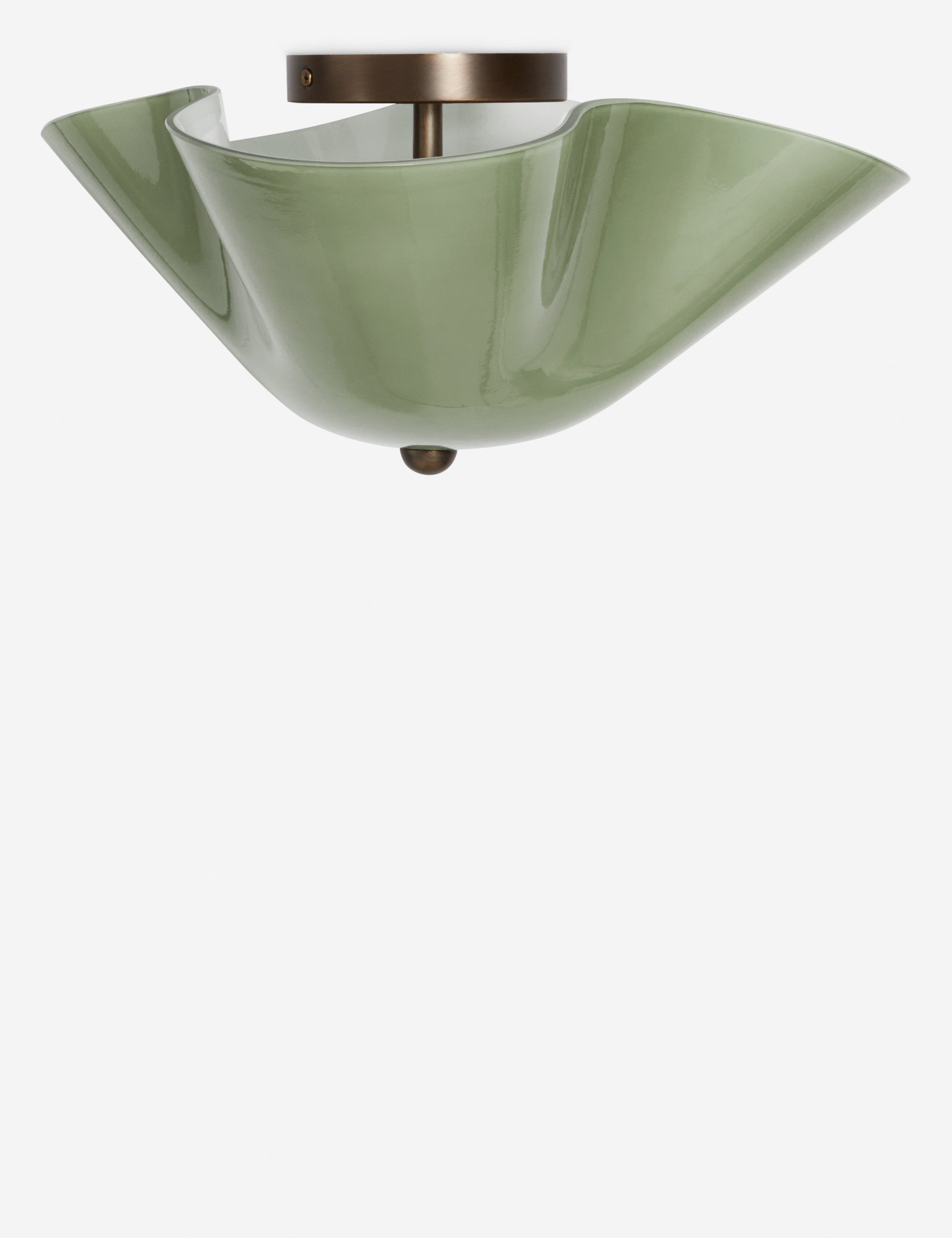 Bellina Deckenleuchte aus Glas, moderne Leuchte mit Messingakzent