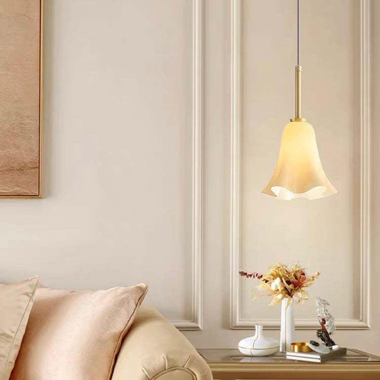 Bauhaus Pendant Light - Retro Glass Flower Design for Bedroom