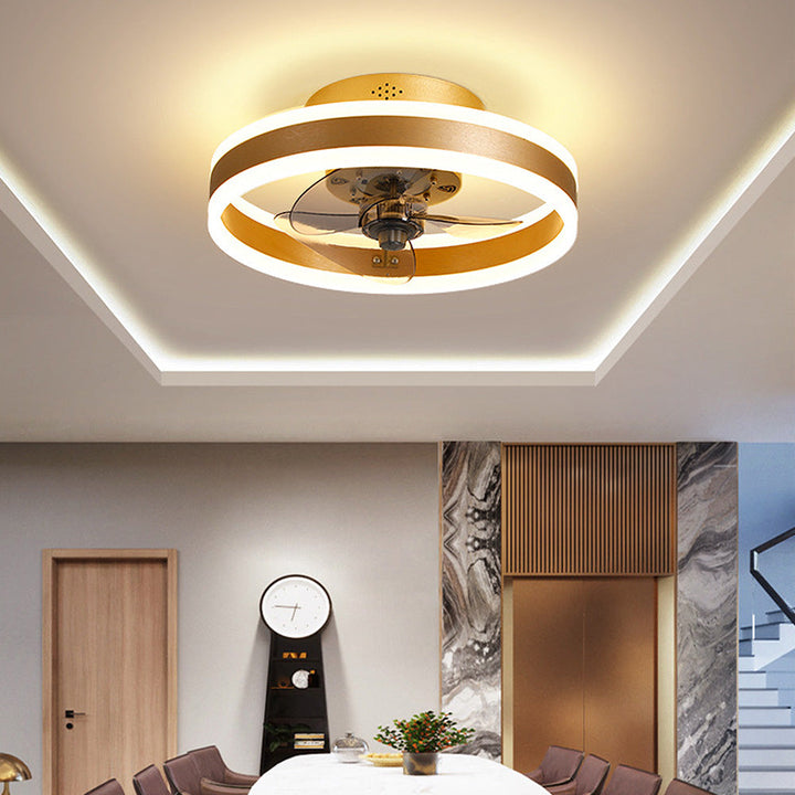 Ceiling Fan with Light – Round LED Modern Style for Bedroom Comfort