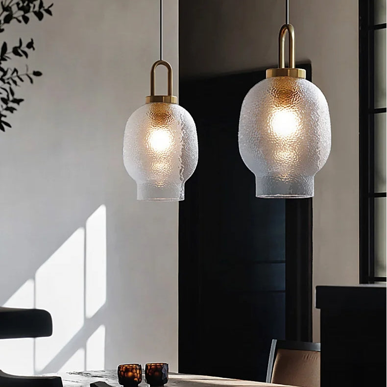 Frosted Glass Pendant Light – Modern Fixture for Bedroom & Dining Room