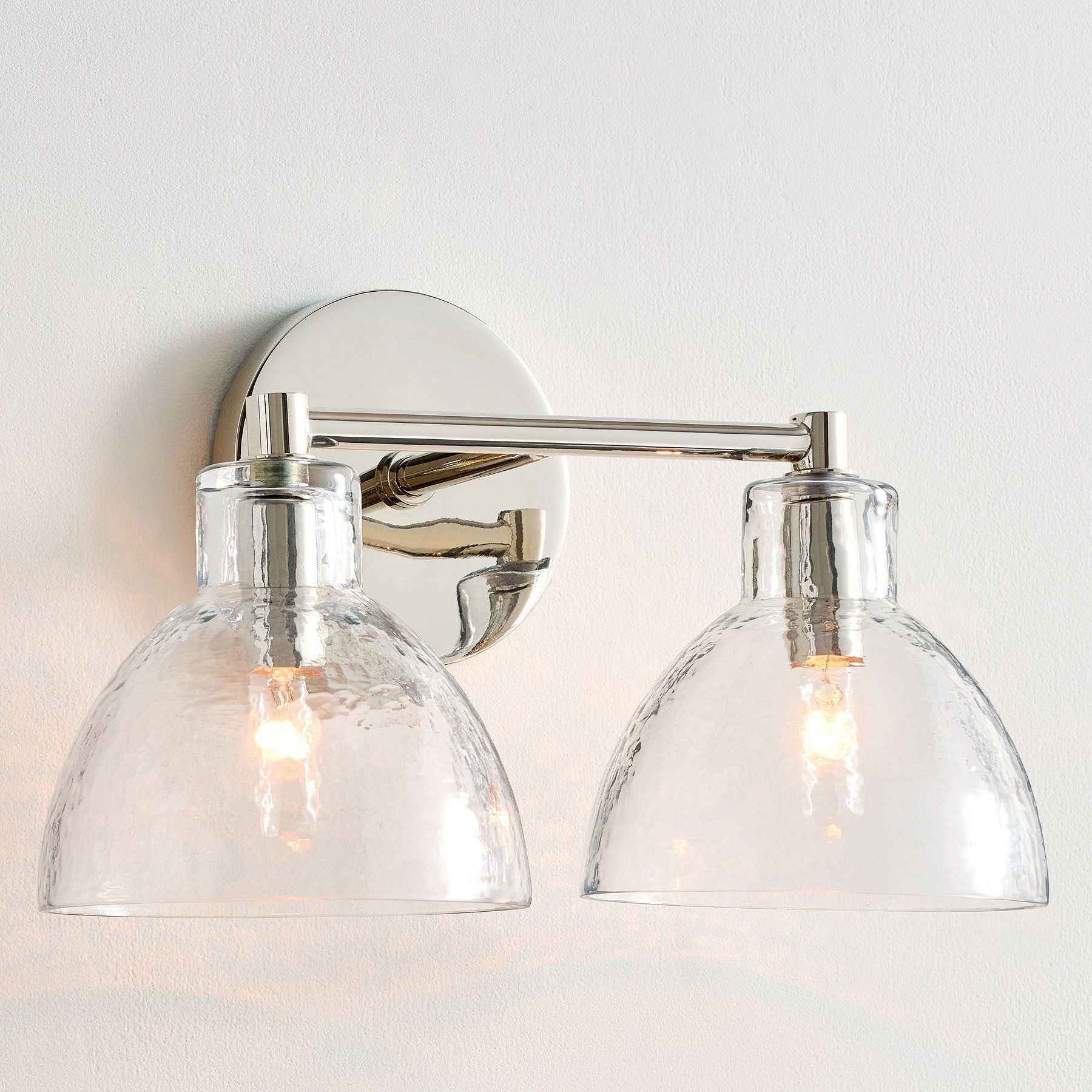 Glavira Recycled Glass Double Sconce - Indoor Brass Wall Lighting