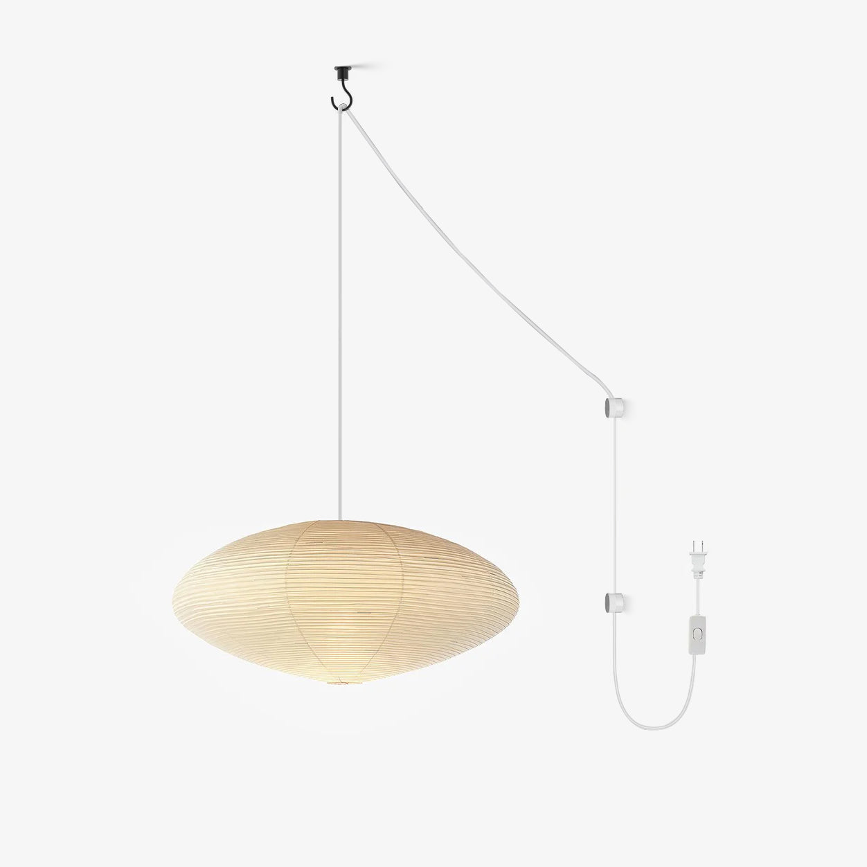 Washi Paper Pendant Lamp - Handcrafted Mulberry Light for Cozy Room