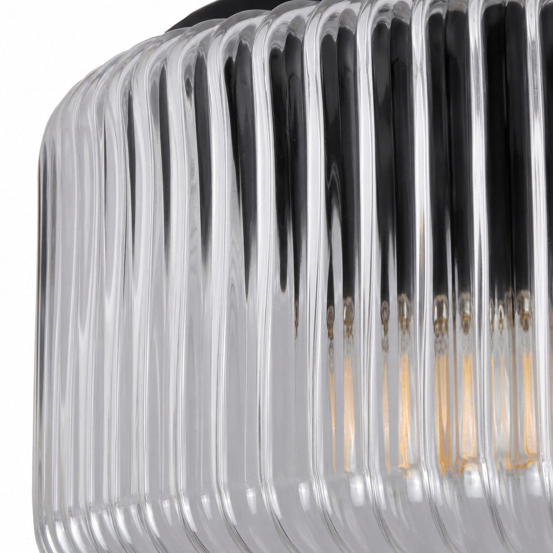 Close-up of ribbed glass shade texture