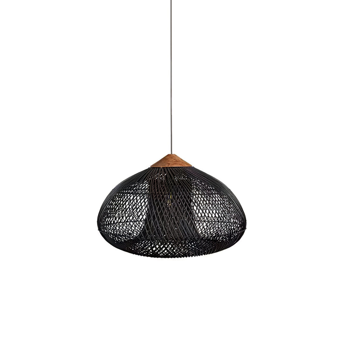Woven Rattan Wood Plug-In Pendant Light
